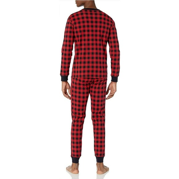 New Amazon Essentials Men's Knit Pajama Set Buffalo plaid 100% cotton XL - Picture 2 of 3